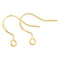 Pair of 18K gold plated earwire hooks for DIY jewelry making with 925 stamp - Style 10 / Copper Plated 18K Real Gold