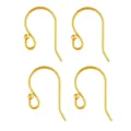 Four gold-plated French earring hooks with round beads for DIY handmade jewelry crafts - 1 Piece / Large 925 Stamped 18K Gold-Plated Copper