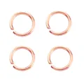 Set of four rose gold open jump rings connectors for DIY jewelry making crafts - Jump Rings / 0.6x4mm / Rose Gold