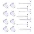 Transparent plastic flat head earring pins and bullet-shaped backs for DIY jewelry - Eco Resin Flat Stud (202003081) / 100 Sets (3mm)