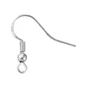 High-quality silver-plated fishhook earring hooks with spring coil and ball findings. - Style 1 / Silver Plated Copper