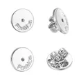 Large silver-plated round butterfly earring backs with Fashion engraving for DIY jewelry - Fashion Stamp Style / 6mm / Silver