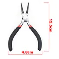 Professionelle 5-Zoll-Mini-Schmuckzange, 12,5 cm Länge mit rot-schwarzen Gummigriffen - Nadelzange