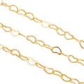 Macro detail of a 18K gold plated necklace chain featuring delicate heart-shaped links - Large Heart Chain 5*3.3mm (1 Meter) / Gold