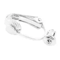 Silver-plated copper U-shaped ear clip converter for non-pierced earring accessory - Flat Style / 1 Piece / Silver