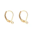 Pair of 18K gold plated copper lever back ear hooks findings for DIY jewelry making - Style 11 / Copper Plated 18K Real Gold