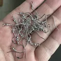 Crochets d'oreilles en argent avec poinçon S925 pour la création de bijoux DIY manuels - 50 Pièces/Paquet / K Blanc/Argent