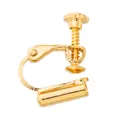 Golden screw-back earring converter for non-pierced ears, functional DIY jewelry accessory - Tube Style / 1 Piece / 18K Gold