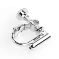 Professional silver-plated screw-back earring clip converter for DIY non-pierced jewelry - Tube Style / 1 Piece / White K/Silver