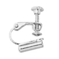 Silver-plated screw-on earring converter component for non-pierced ears DIY jewelry making - Tube Style / 1 Piece / Silver