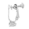 Silver-plated screw-back earring converter for non-pierced ears, DIY jewelry accessory. - Bullet Head Style / 1 Piece / Silver