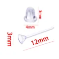Set of transparent plastic DIY earring back bullets and flat head pin measurements - Cup Stud (202003081) / 100 Sets (3mm)