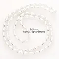 Close-up of 3x5mm silver-plated hematite barrel beads for DIY jewelry making. - Barrel Rice Bead Style / 3x5mm (About 75pcs/Strand) / Bright Silver