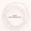 Dettaglio di perle cubiche in ematite argentata da 2x2mm per la creazione di gioielli - Stile Quadrato Rotondo / 2x2mm (Circa 215pz/Filo) / Argento lucido