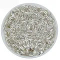 Macro view of assorted silver open jump rings for DIY jewelry making accessories - 0.7*5mm / Silver
