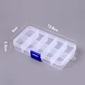 10-compartment clear plastic storage box with dimensions 12.8x6x2.3cm for small items - 10 Grids 12.8x6x2.3cm