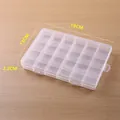 Macro detail of a 24-grid transparent plastic storage box with size 19x13x2.2cm - 24 Grids 19x13x2.2cm