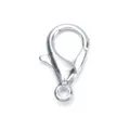 Shiny silver alloy lobster clasp connector for DIY jewelry making and handmade bracelets - 12mm (1 Piece/Pack) / Silver