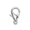 Durable silver alloy lobster clasp for DIY jewelry making and bracelet connector - 12mm (1 Piece/Pack) / White Gold