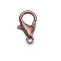 Antique copper alloy lobster clasp fastener for DIY jewelry making and bracelet repairs - 12mm (1 Piece/Pack) / Antique Red Copper