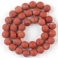 Macro view of 10mm natural red jasper stone beads for DIY jewelry making accessories - Matte Red Jasper / 10mm / Red Stone (Matte)