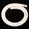 Detailansicht weißer 2x4mm rechteckiger Lavasteinperlen für individuellen DIY-Schmuck. - 2x4mm Quadratische Scheibe Lavastein / Ein Strang (Ca. 140-145 Stk) / Weiß