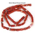 Close-up detail of 3x3mm square red jasper natural stone beads for DIY jewelry making - Cube Imported Red Stone / 3x3mm / Red Jasper