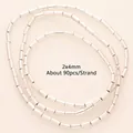 Vista dettagliata delle perle a tubo in ematite argentata 2x4mm con info quantità - Stile Tubo Dritto / 2x4mm (Circa 90pz/Filo) / Argento lucido