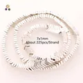 Perline a freccia in ematite argentata 7x1mm per creazione gioielli fai-da-te 225 pz - Stile a Forma di Freccia / 7x1mm (Circa 225pz/Filo) / Argento lucido