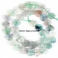 Detailed view of 10mm natural heart-shaped fluorite beads strand for DIY jewelry - Heart Style
