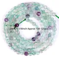 Detailed macro view of 3mm faceted natural colorful fluorite beads for DIY jewelry - Faceted Round Bead (3mm)