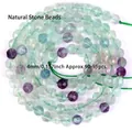 4mm faceted natural colorful fluorite loose beads for DIY jewelry making, 90-95pcs. - Faceted Round Bead (4mm)