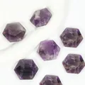 High-quality faceted hexagonal purple amethyst stone pendant for handmade DIY jewelry - 2 Pieces / Amethyst Faceted Hexagon