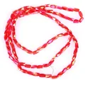 Close-up detail of 2x4mm red faceted glass beads for DIY bracelet and earring making - 1 Strand/Pack (2x4mm) / Transparent Red