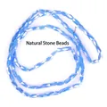 Close-up of 2x4mm faceted blue glass beads for DIY jewelry making accessories - 1 Strand/Pack (2x4mm) / Solid Blue