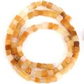 Detailansicht von 4x4mm naturstein quadratischen Abstandsperlen für Schmuckherstellung - Ca. 86-92 Stück/Packung / Gelb (Gelbe Jade)