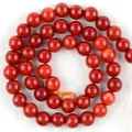 Glänzende rote runde Natursteinperlen für die DIY Schmuckherstellung Zubehör - 6mm / Korallenrot
