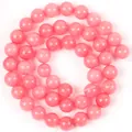 Hochwertige polierte rosa Naturstein-Rundperlen für die handgefertigte DIY-Schmuckherstellung - 6mm / Rhodochrosit Farbe B Typ A