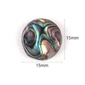 Perla tonda da 15 mm in conchiglia di abalone naturale con colori iridescenti per DIY - 5 Pezzi/Confezione / 15mm Tonda Conchiglia di Abalone