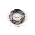 Perla rotonda a cerchio in conchiglia di abalone naturale 15mm per gioielli fai-da-te - 5 Pezzi/Confezione / 15mm Anello Conchiglia di Abalone