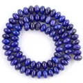 Detaillierte Makroansicht blauer Lapislazuli-Abakusperlen 2x4mm für DIY-Schmuckdesign - 2x4mm Abakusperlen (ca. 160 Perlen/Strang) / Lapislazuli