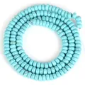 Detailansicht von türkisfarbenen Abakus-Steinperlen für die DIY-Schmuckherstellung - 2x4mm Abakusperlen (ca. 160 Perlen/Strang) / Natürliches Blaues Türkis