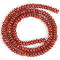 Nahaufnahme von 2x4 mm roten Naturstein-Abakusperlen für die DIY-Schmuckherstellung - ca. 160 Perlen/Strang / Roter Jaspis