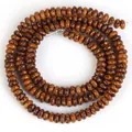 Detailansicht von 2x4mm Naturstein Abakusperlen für DIY-Schmuckherstellung Zubehör - 2x4mm Abakusperlen (ca. 160 Perlen/Strang) / Gelber Stein