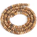 Detaillierte Ansicht von 2x4mm Naturstein-Abakusperlen für handgefertigten DIY-Schmuck. - ca. 160 Perlen/Strang / Jaspis