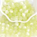 Perle tonde in resina occhio di gatto giallo pallido per gioielli e braccialetti fai-da-te - Giallo Chiaro Occhio di Gatto