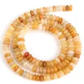 Detailaufnahme von 2x4mm gelben Naturstein-Abakus-Perlen für DIY-Schmuckherstellung - 2x4mm Abakusperlen (ca. 160 Perlen/Strang) / Alter Gelber Jadeit