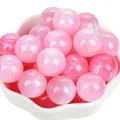 Perle rotonde in resina rosa scintillante con effetto occhio di gatto per gioielli fai da te - Rosa Sirena