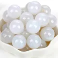 Perle rotonde in resina occhio di gatto bianche con glitter fini per gioielli fai-da-te - Bianco Sirena