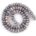 Natürliche 2x4mm graue Steinperlen im Abakus-Stil für DIY-Schmuck und Bastelarbeiten - ca. 160 Perlen/Strang / Landkartenstein